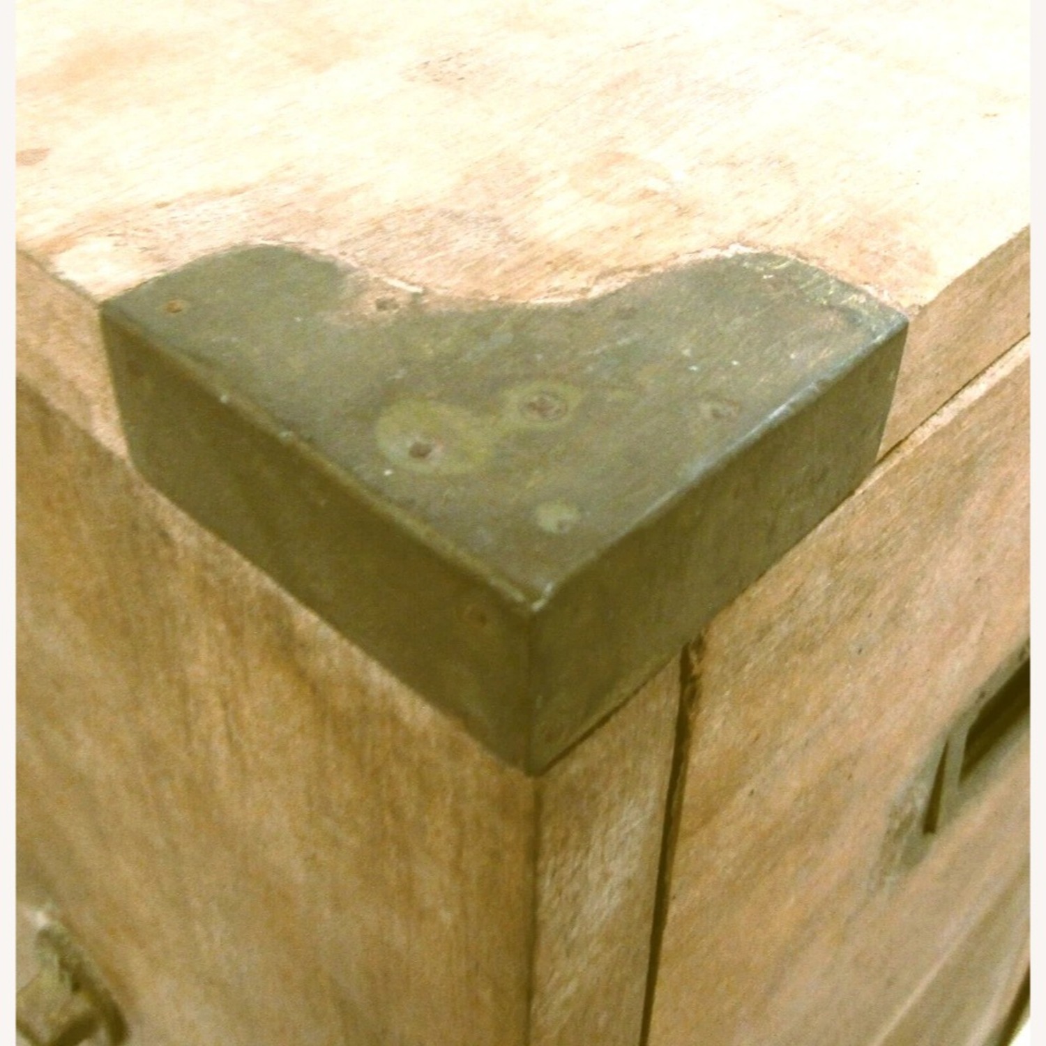 Antique Japanese Four Drawer Heavy Wooden Cabinet - image-10