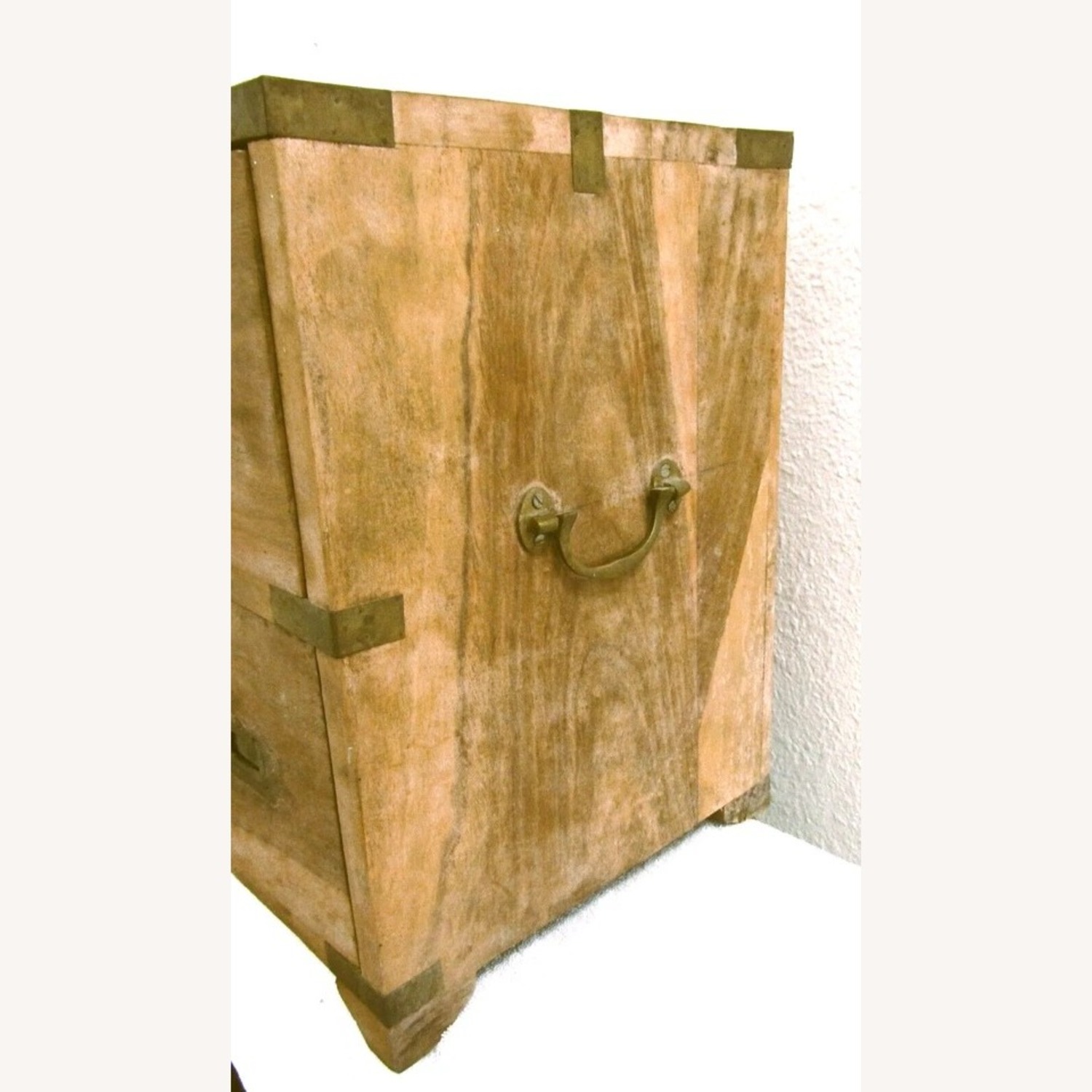 Antique Japanese Four Drawer Heavy Wooden Cabinet - image-7