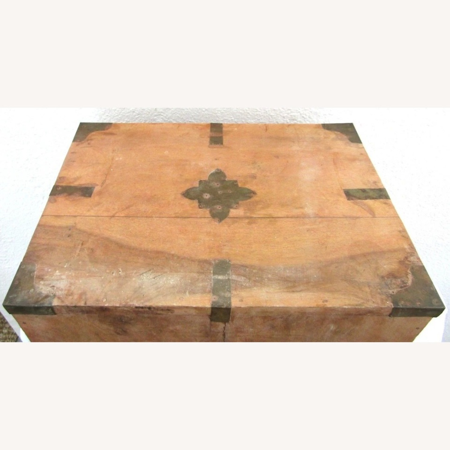 Antique Japanese Four Drawer Heavy Wooden Cabinet - image-13