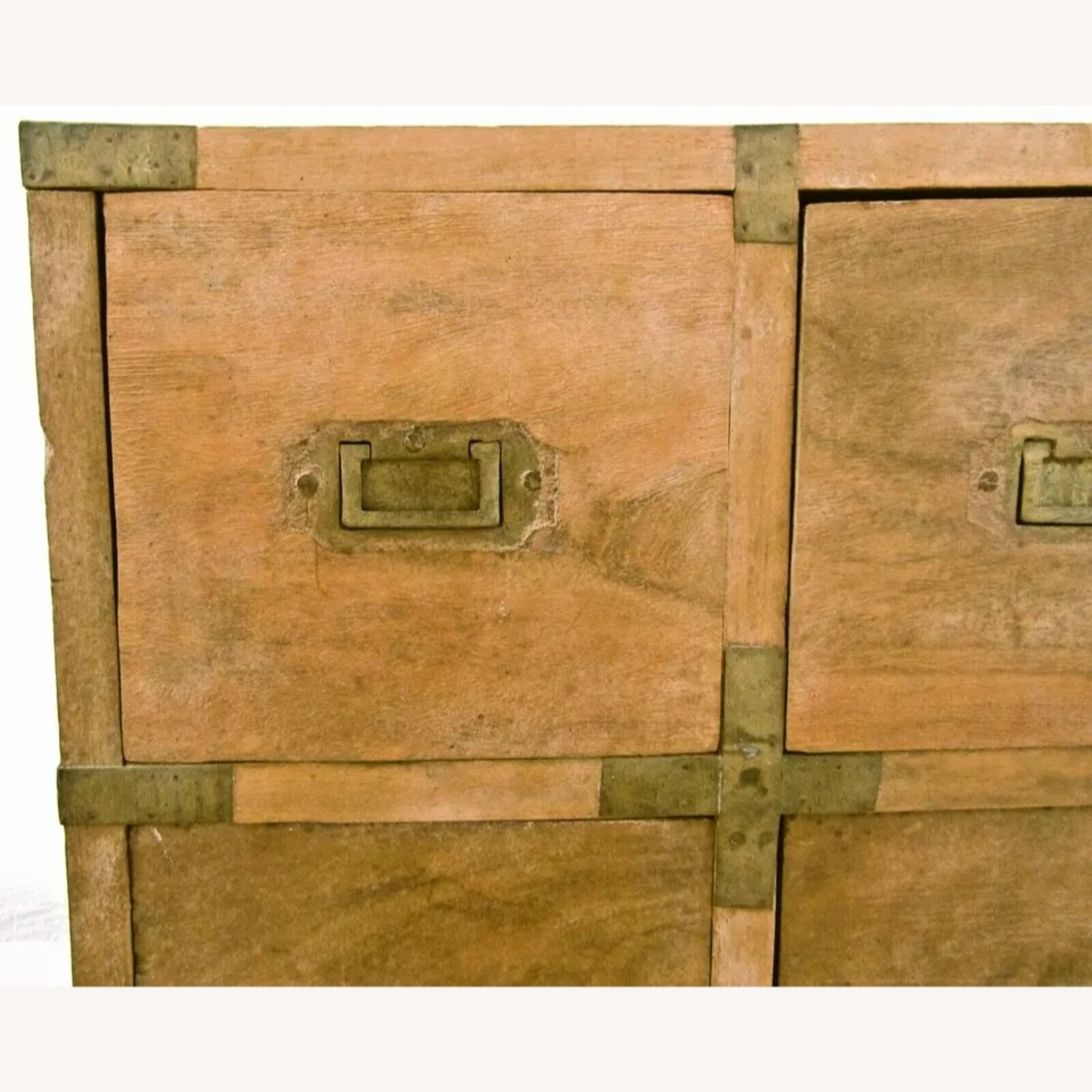 Antique Japanese Four Drawer Heavy Wooden Cabinet - image-3