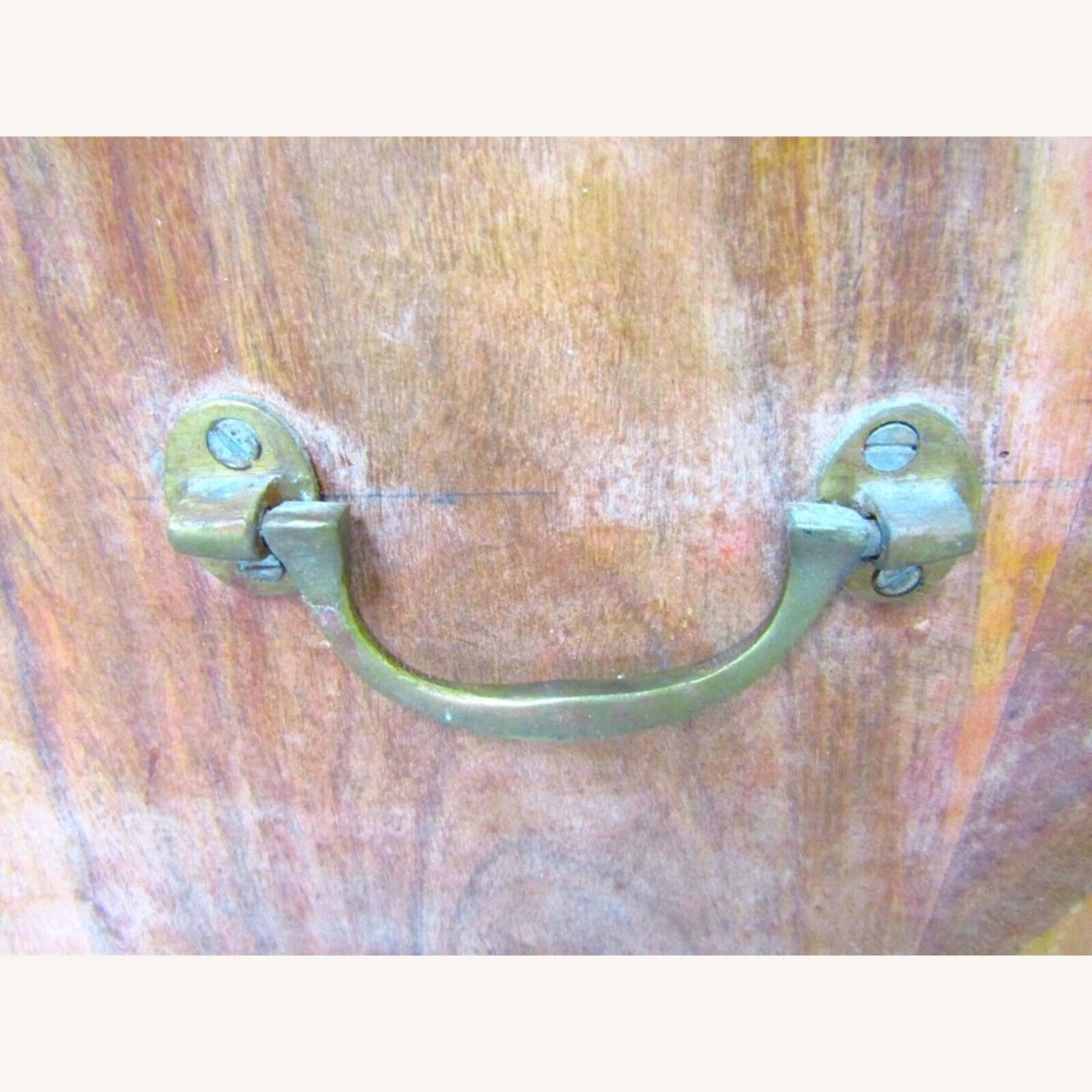 Antique Japanese Four Drawer Heavy Wooden Cabinet - image-11