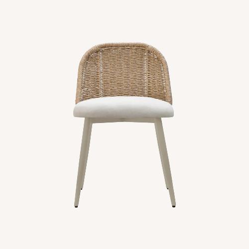 Used TOV Alexa Rattan Performance Fabric Dining Chair for sale on AptDeco
