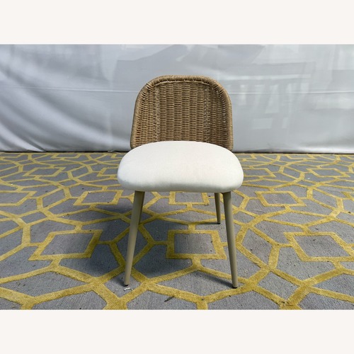 Used TOV Alexa Rattan Performance Fabric Dining Chair for sale on AptDeco