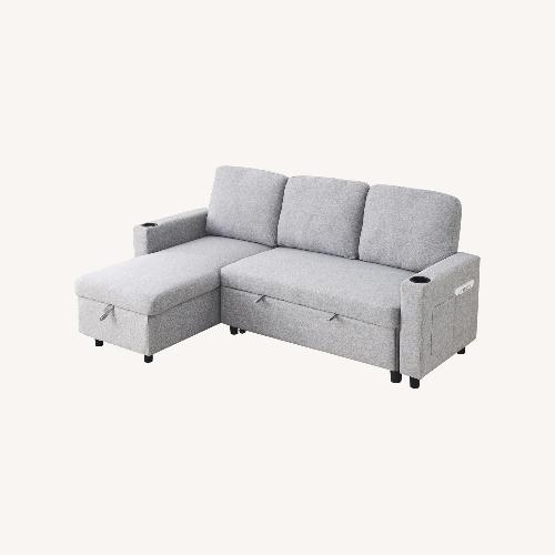 Used 78.5 “ W Linen L-Shaped Combo Sofa & Sofa Bed for sale on AptDeco