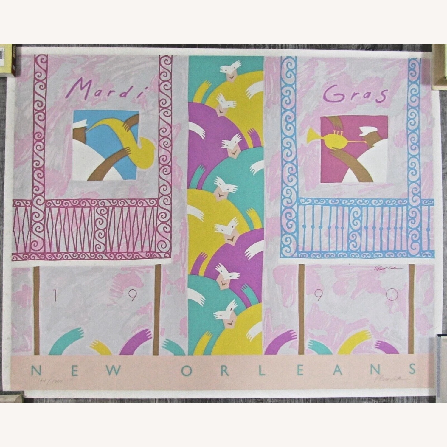 Robert Guthrie Mardi Gras Signed Silkscreen - image-1