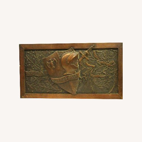 Used Antique French Copper Mangeon Family Crest Panel for sale on AptDeco
