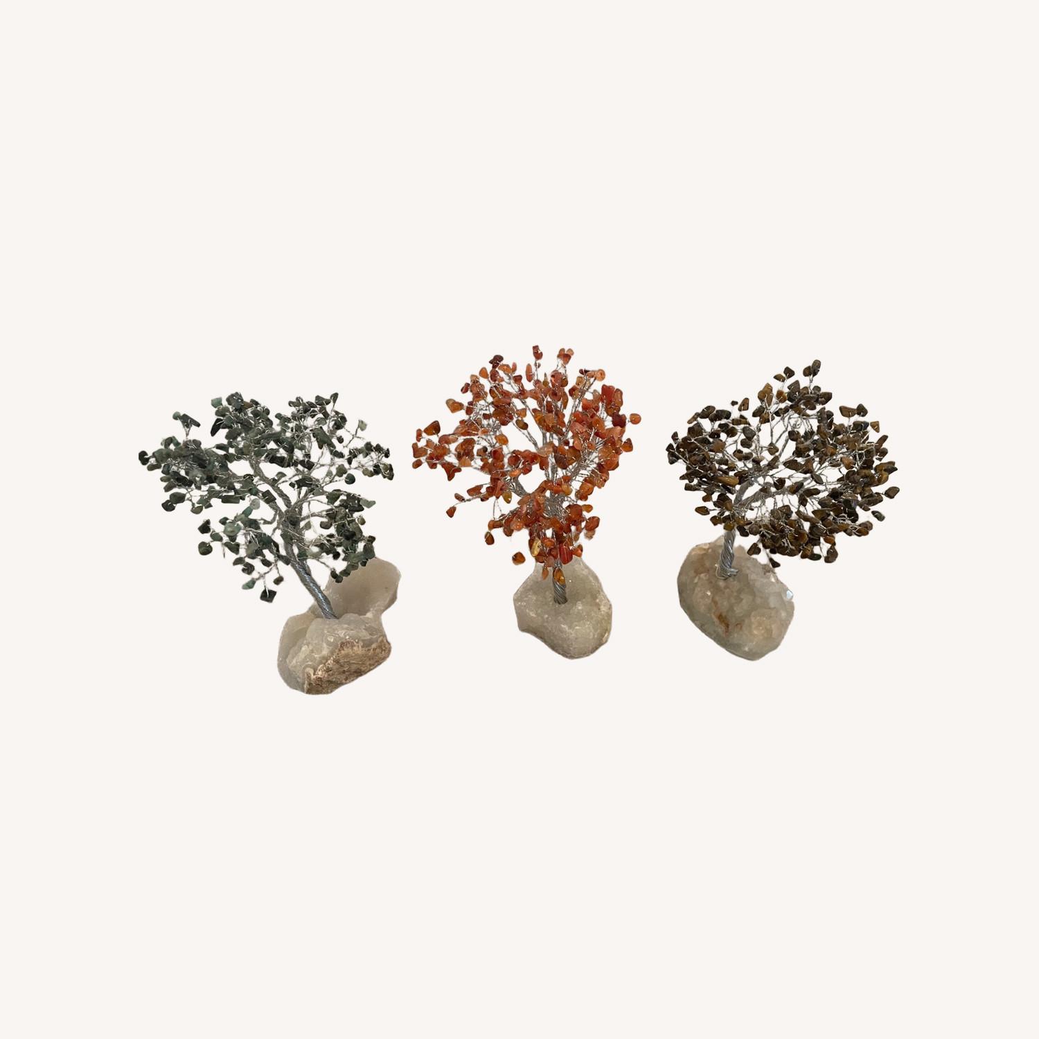 Polished Stone Trees in White Quartz  - image-0