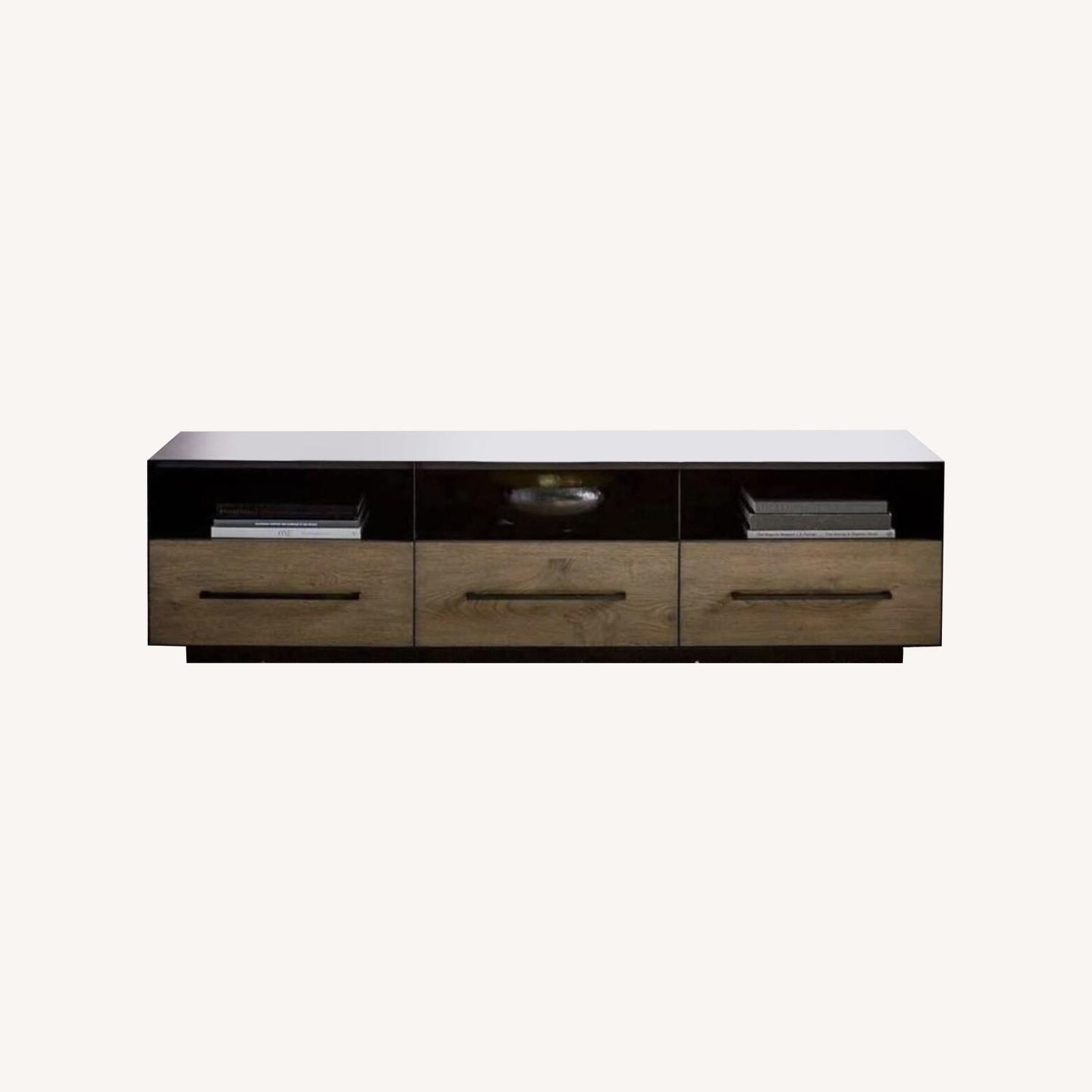 West Elm Massaro Metal Wrapped Media Console Steel - image-0