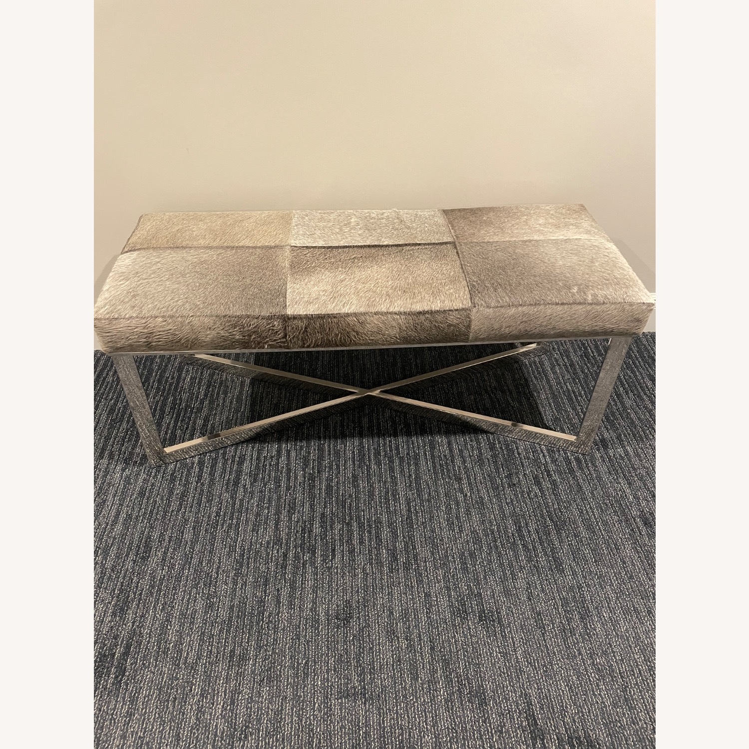 Wisteria Cowhide Bench - image-1