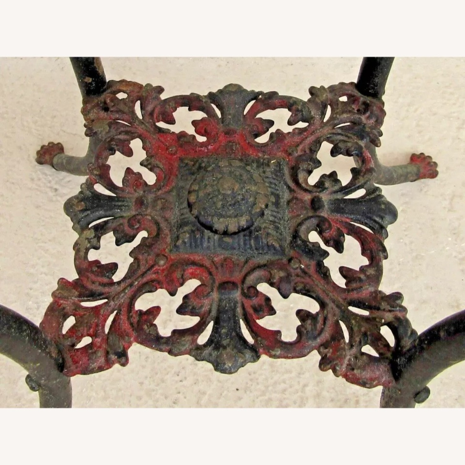 American Victorian Cast Iron Marble Plant Stand - image-5