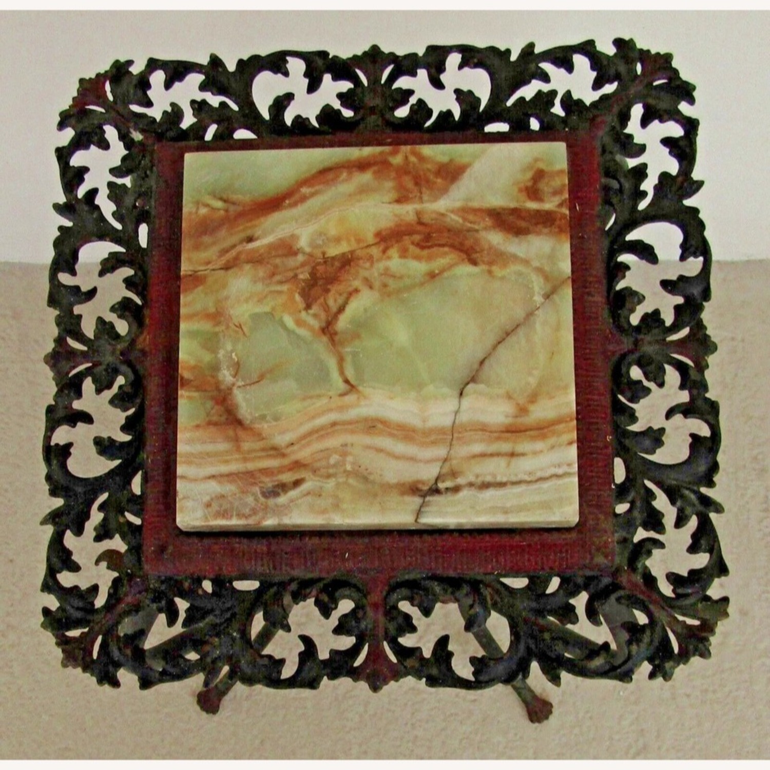 American Victorian Cast Iron Marble Plant Stand - image-3