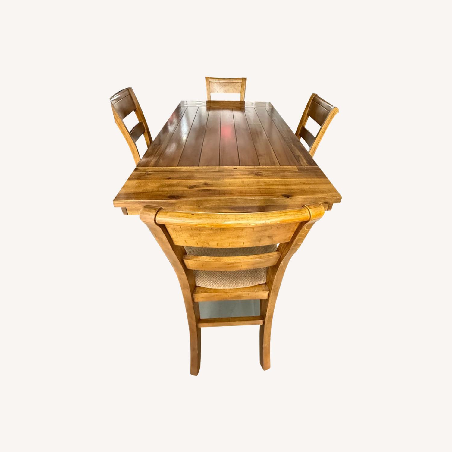 Wooden Dining Set With Ladder Back Chairs - image-0