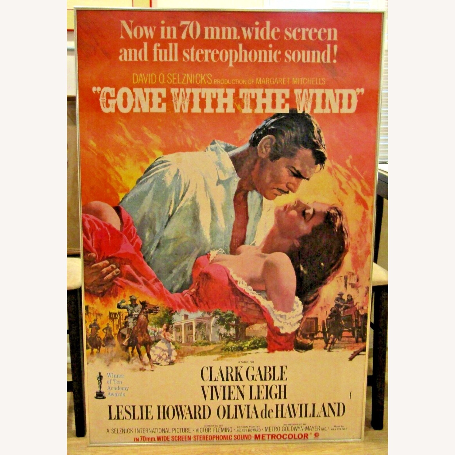 Framed Gone with the Wind Two Sheet Theater Poster - image-1