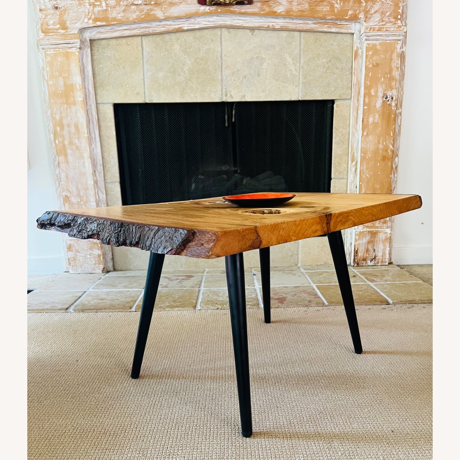 Live Edge Coffee Table Walnut Mid Century Style - image-9