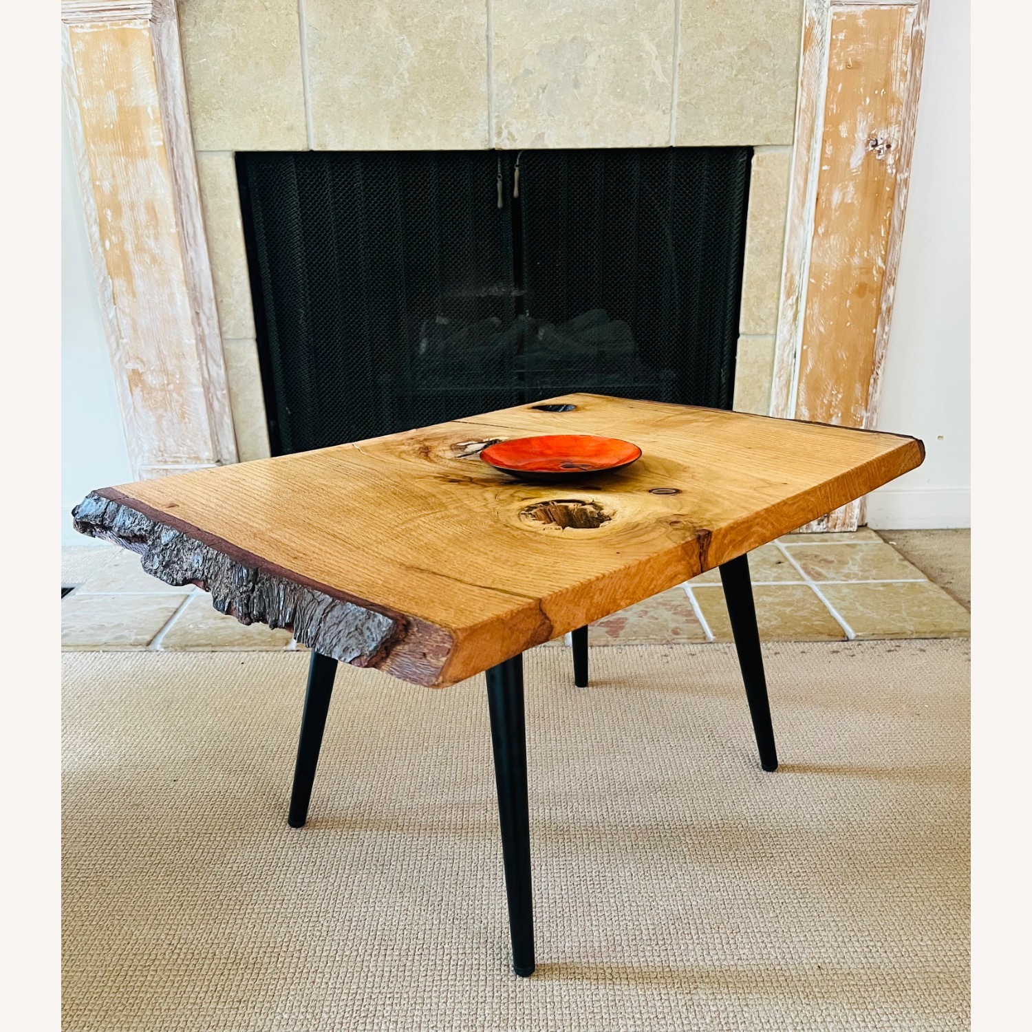 Live Edge Coffee Table Walnut Mid Century Style - image-2