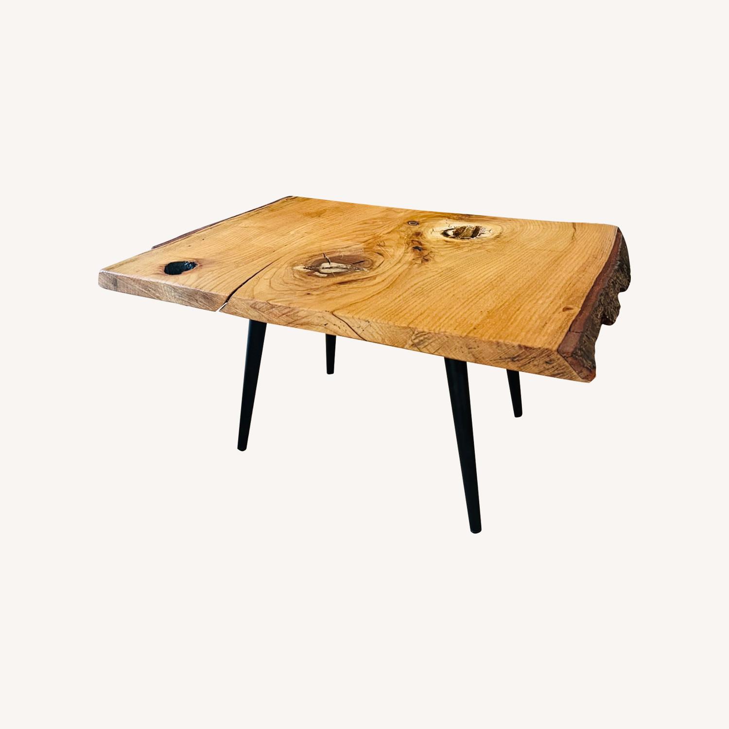 Live Edge Coffee Table Walnut Mid Century Style - image-0