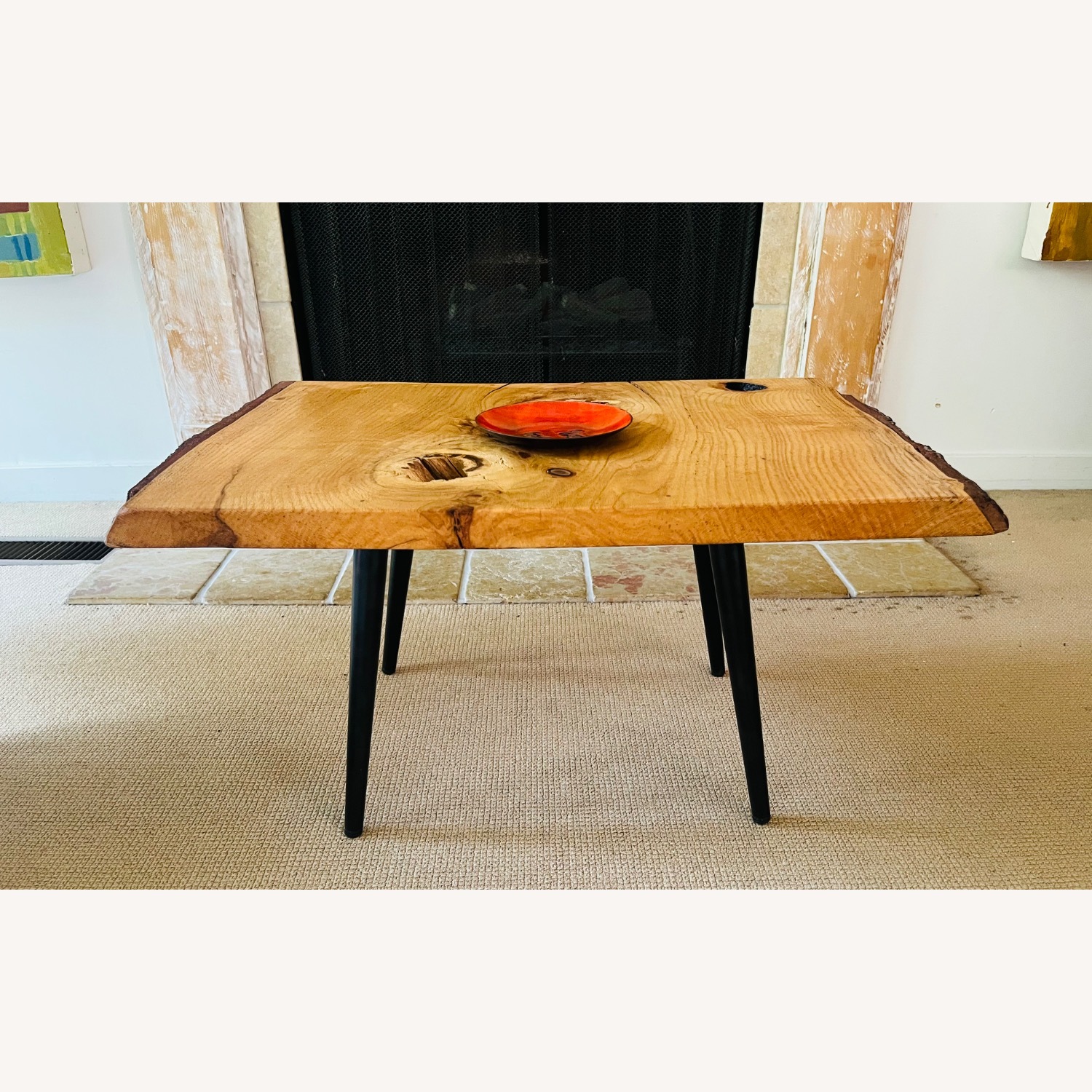 Live Edge Coffee Table Walnut Mid Century Style - image-3