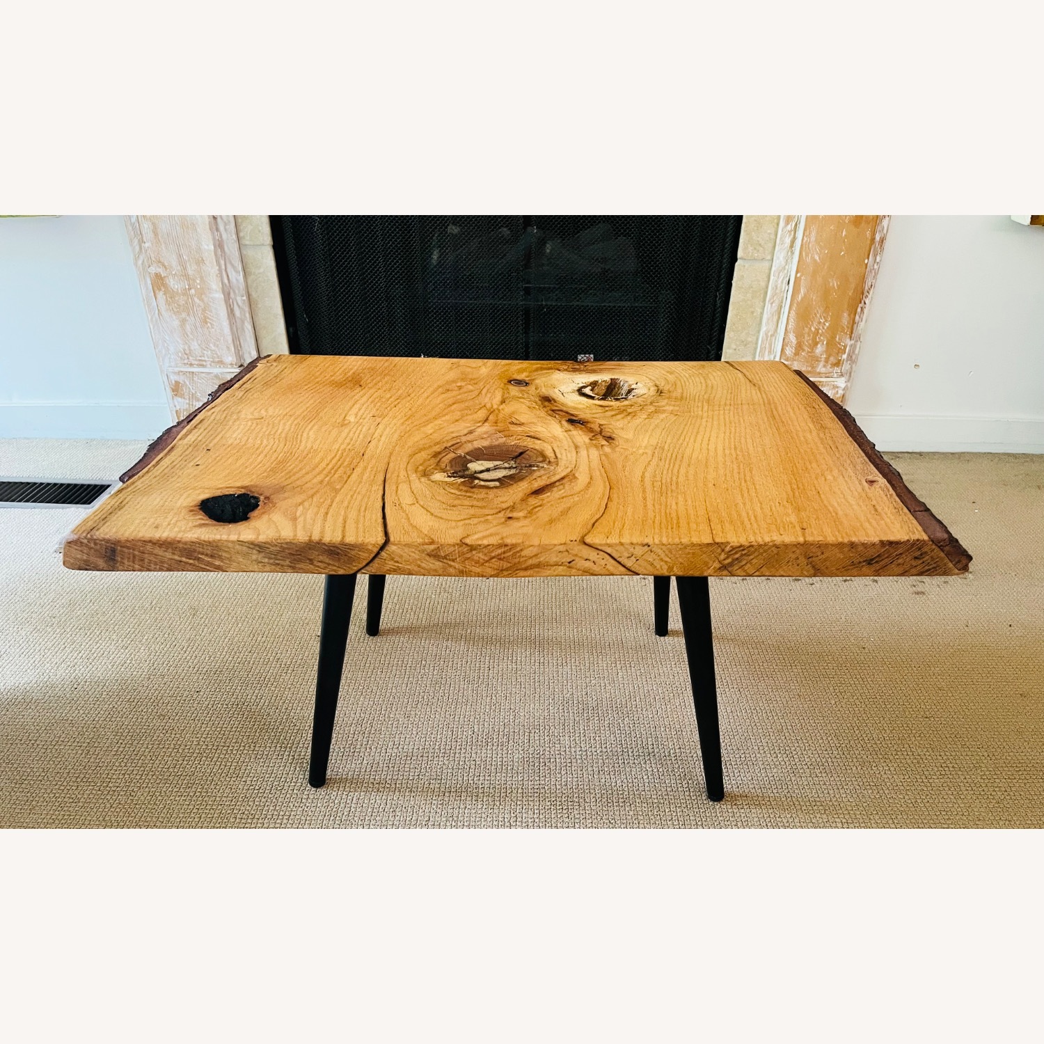 Live Edge Coffee Table Walnut Mid Century Style - image-7