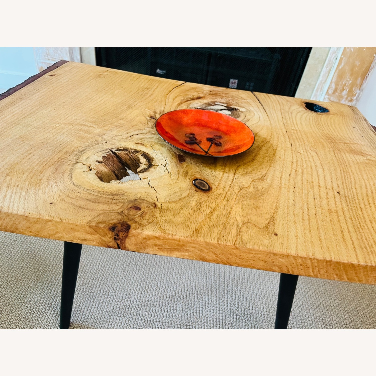 Live Edge Coffee Table Walnut Mid Century Style - image-6