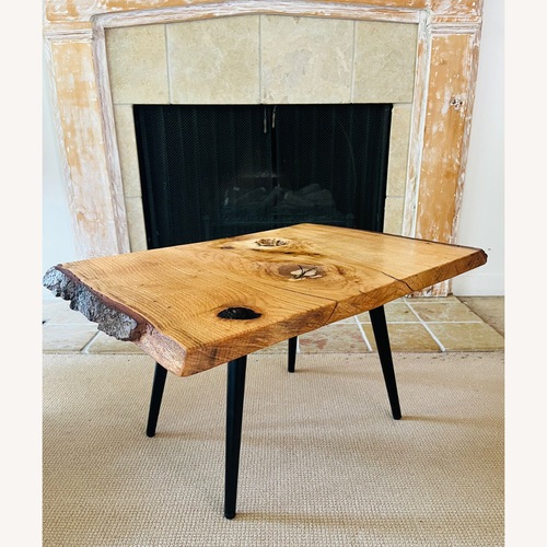 Used Live Edge Coffee Table Walnut Mid Century Style for sale on AptDeco