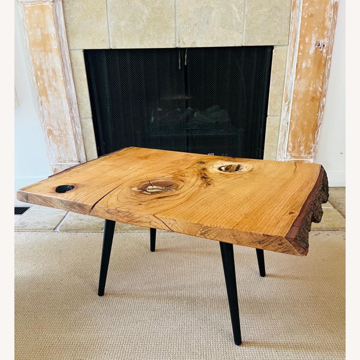Live Edge Coffee Table Walnut Mid Century Style - image-10