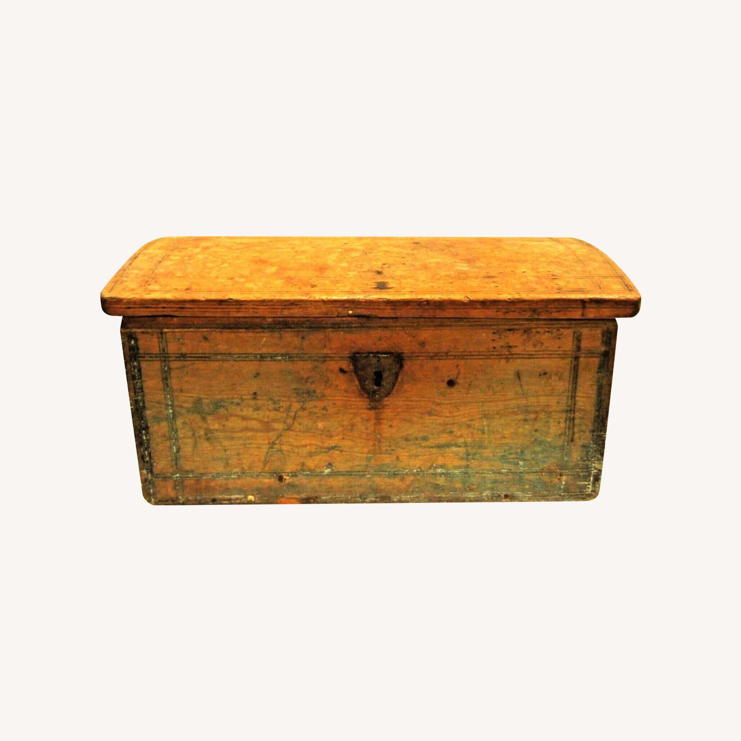 Antique 19th Century Early American Wood Chest - image-0