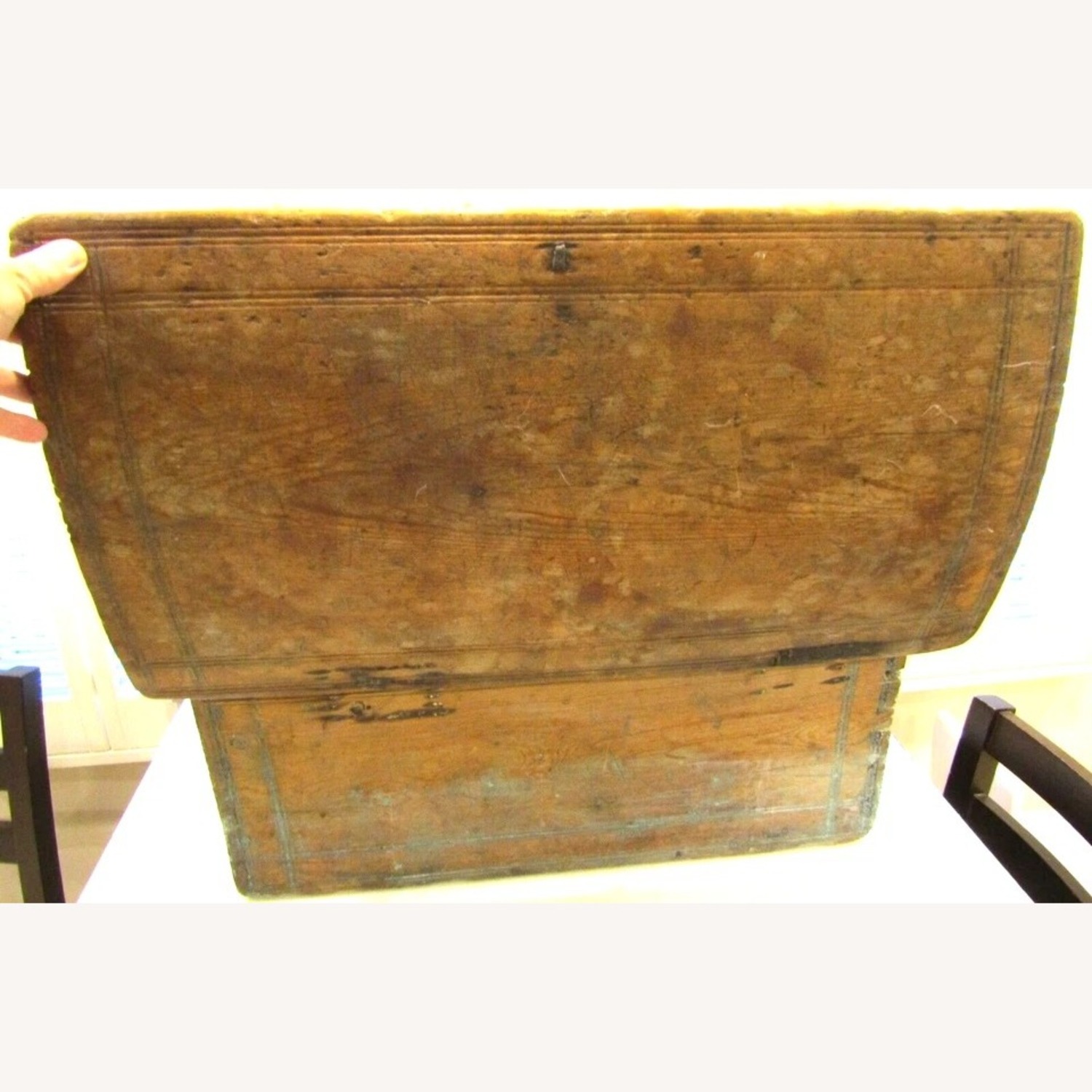 Antique 19th Century Early American Wood Chest - image-12