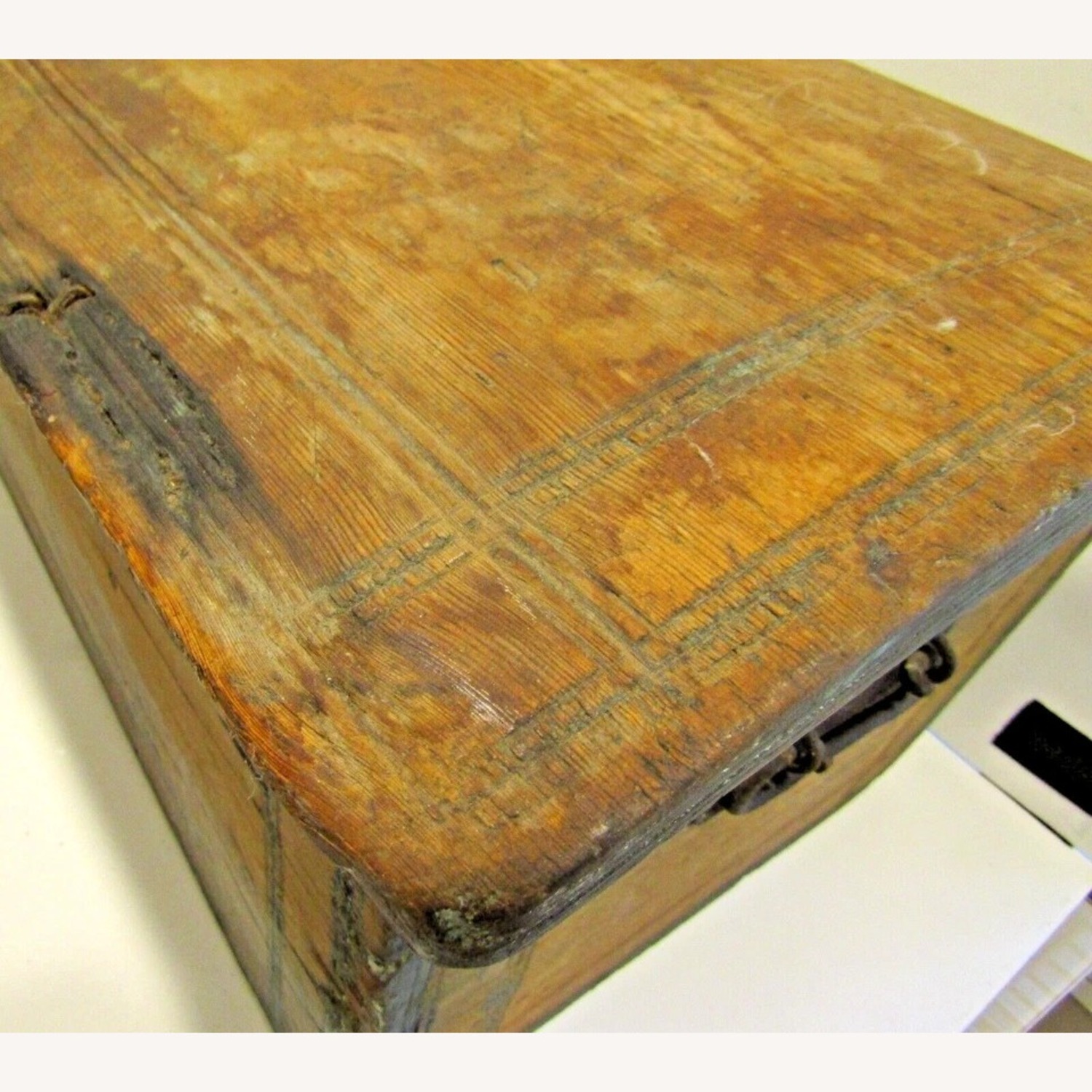 Antique 19th Century Early American Wood Chest - image-16