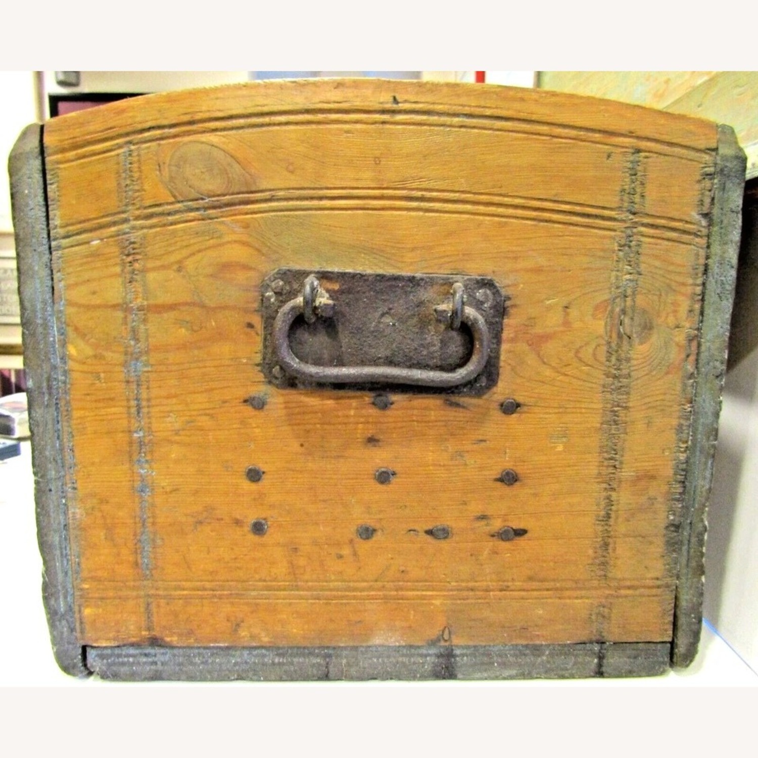 Antique 19th Century Early American Wood Chest - image-10