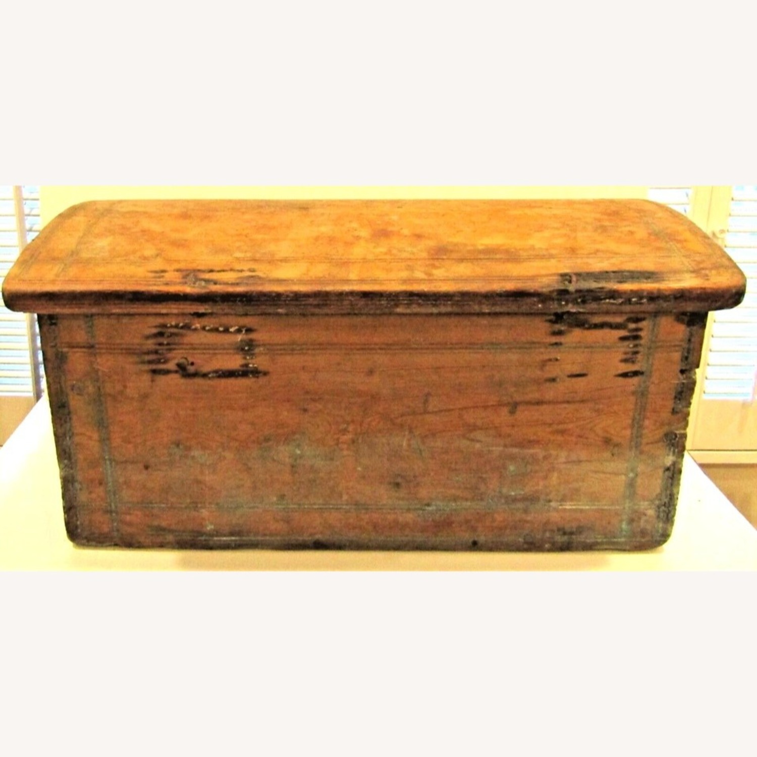 Antique 19th Century Early American Wood Chest - image-11