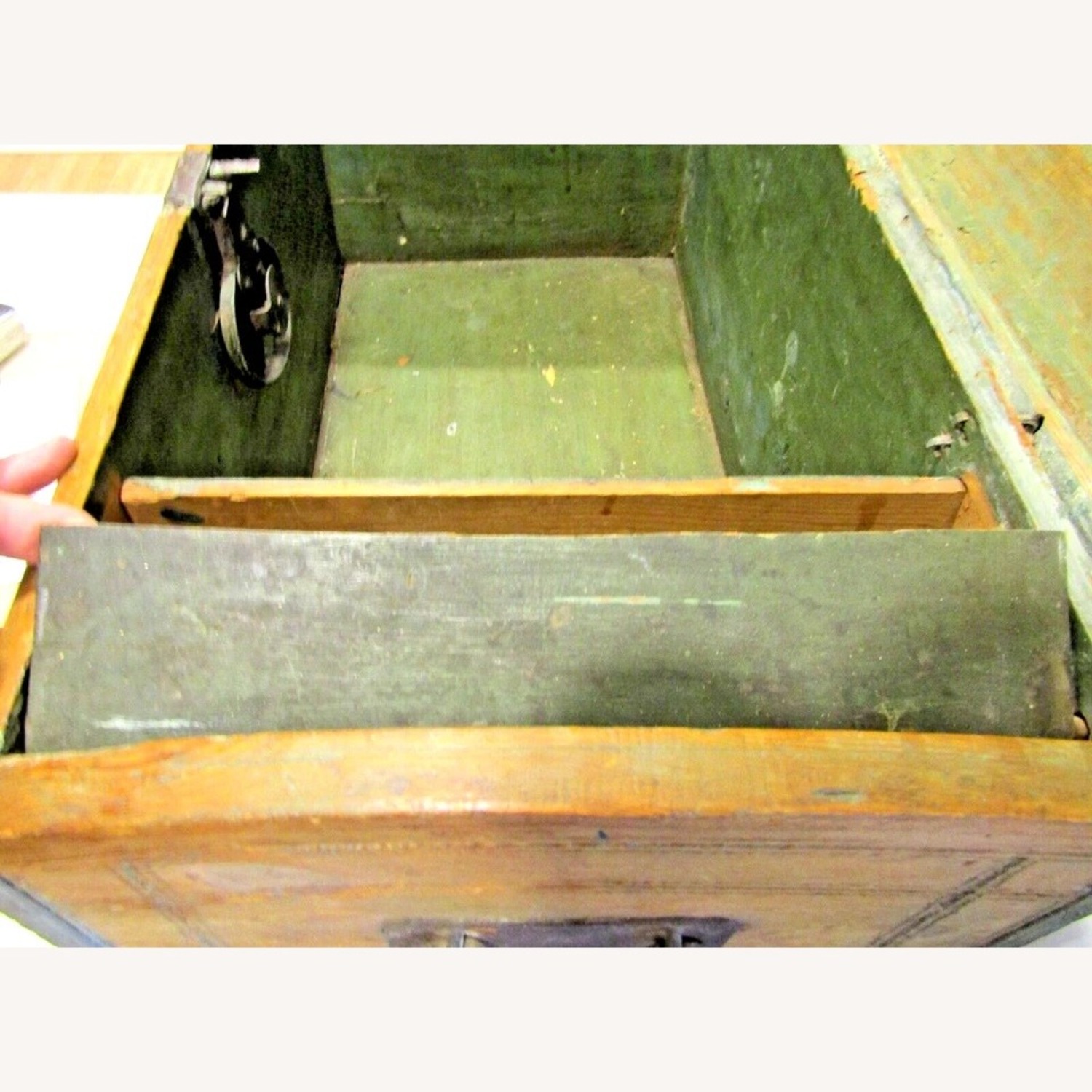 Antique 19th Century Early American Wood Chest - image-6