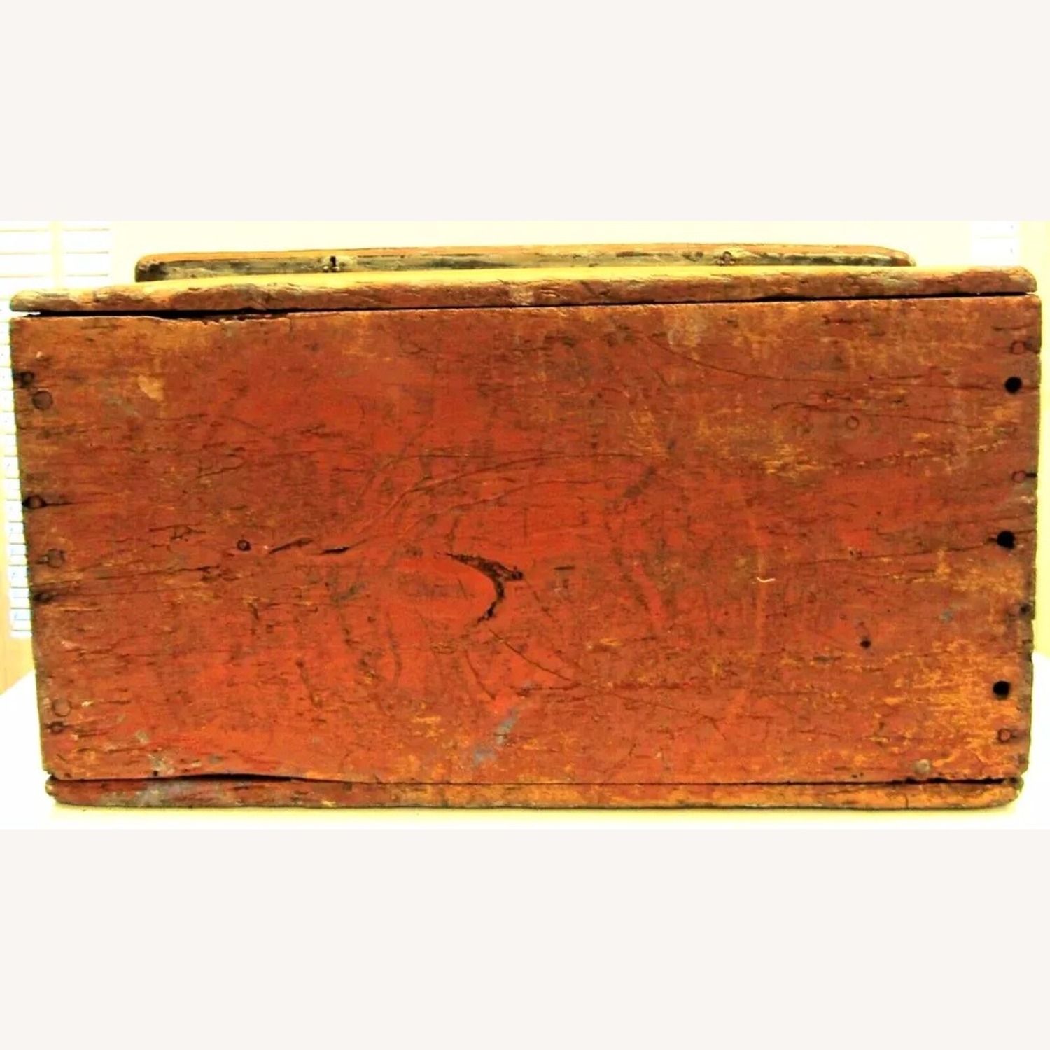 Antique 19th Century Early American Wood Chest - image-17