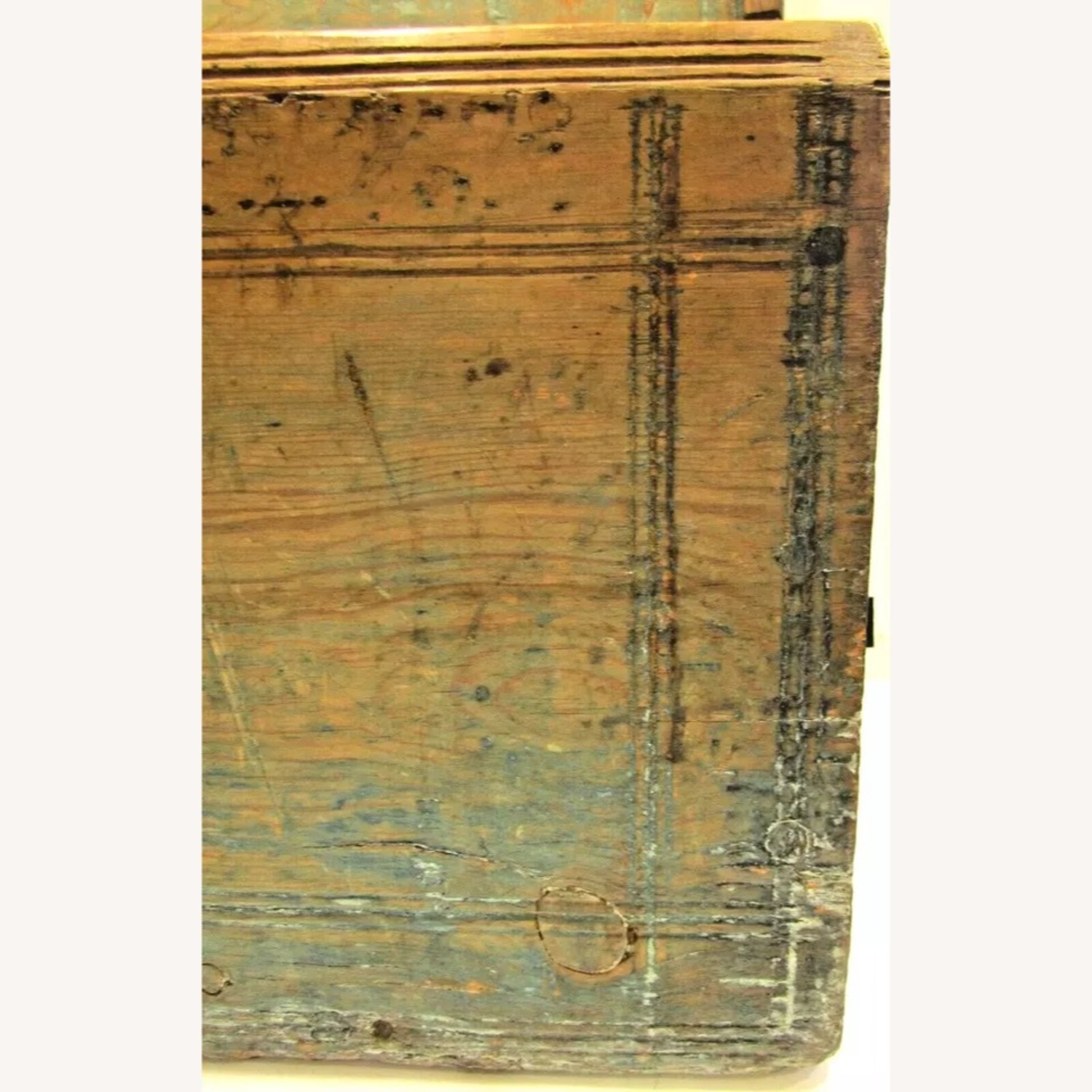Antique 19th Century Early American Wood Chest - image-9