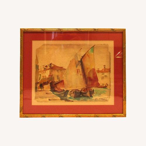 Used Glen Mitchell Signed Framed Watercolor Painting  for sale on AptDeco
