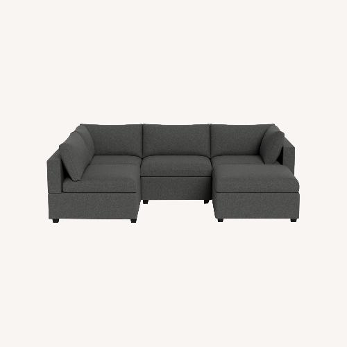 Used Kova L-Shape + Ottoman - Charcoal for sale on AptDeco