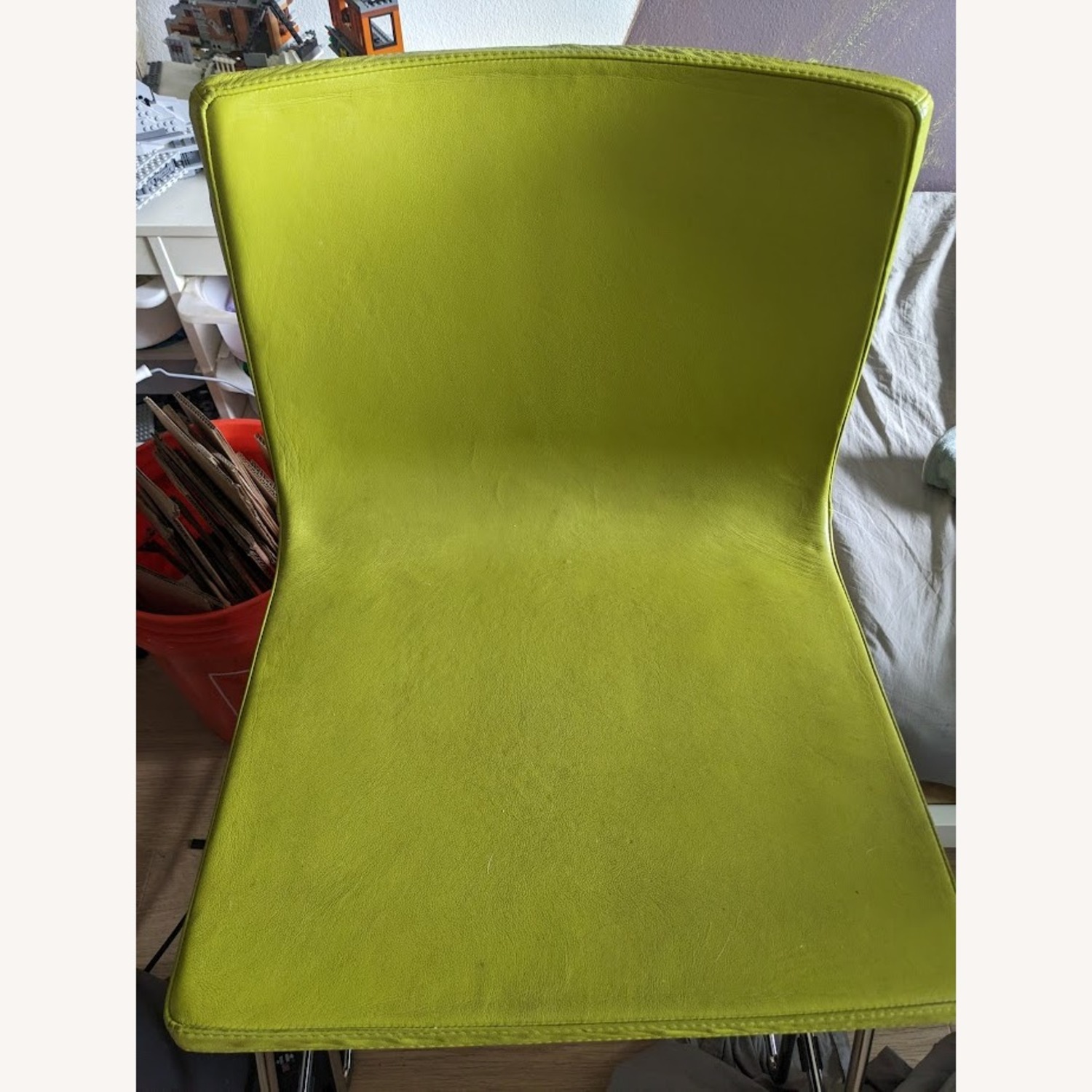 IKEA Bernard Pair of Green Leather Chairs - AptDeco