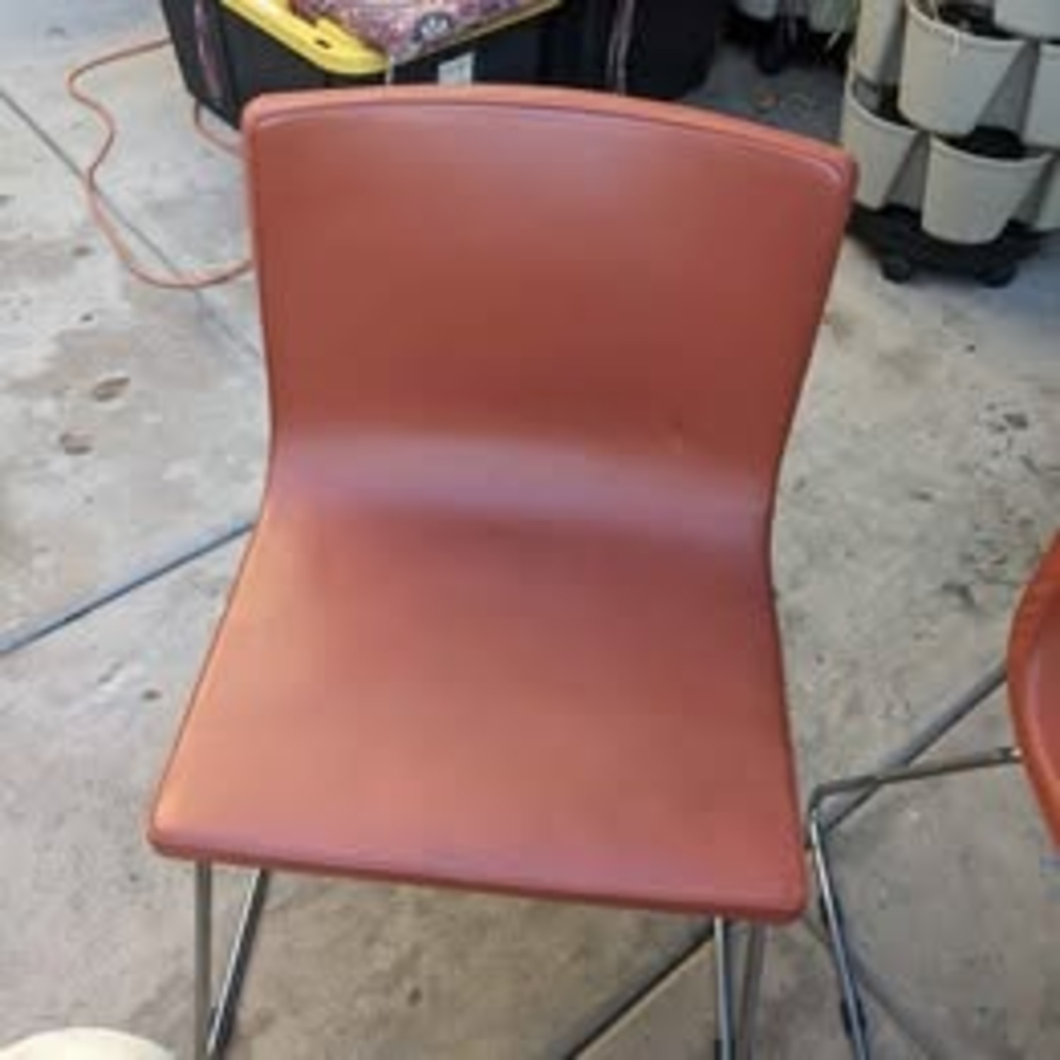 Pair of IKEA Bernhard Leather Chairs Red Brown - AptDeco