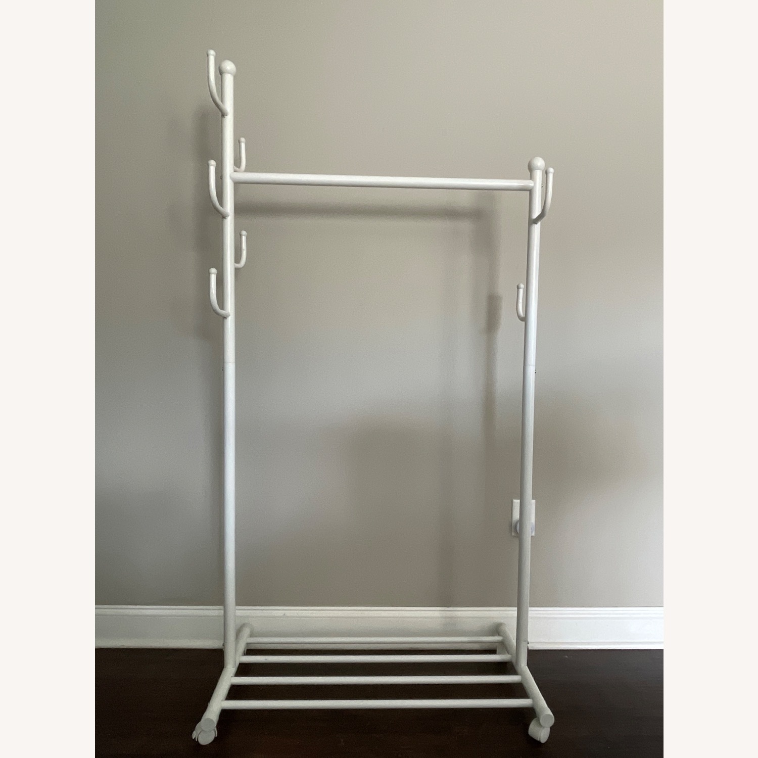 2-in-1 White Rolling Coat Rack  - image-1