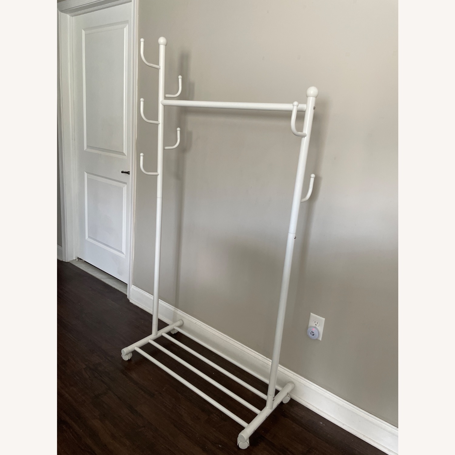 2-in-1 White Rolling Coat Rack  - image-2