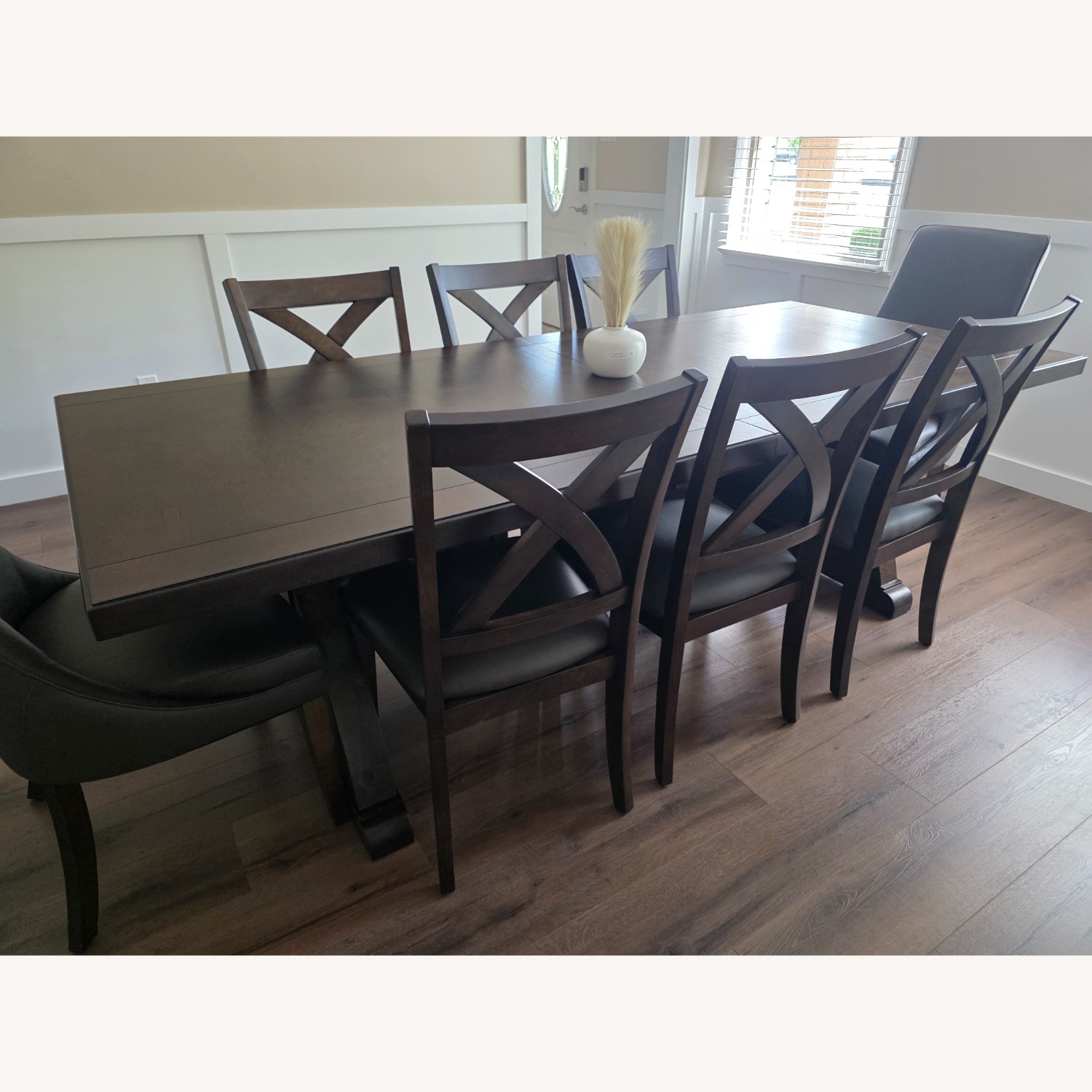 9 PC Brown Dining Table - Expandable - image-4
