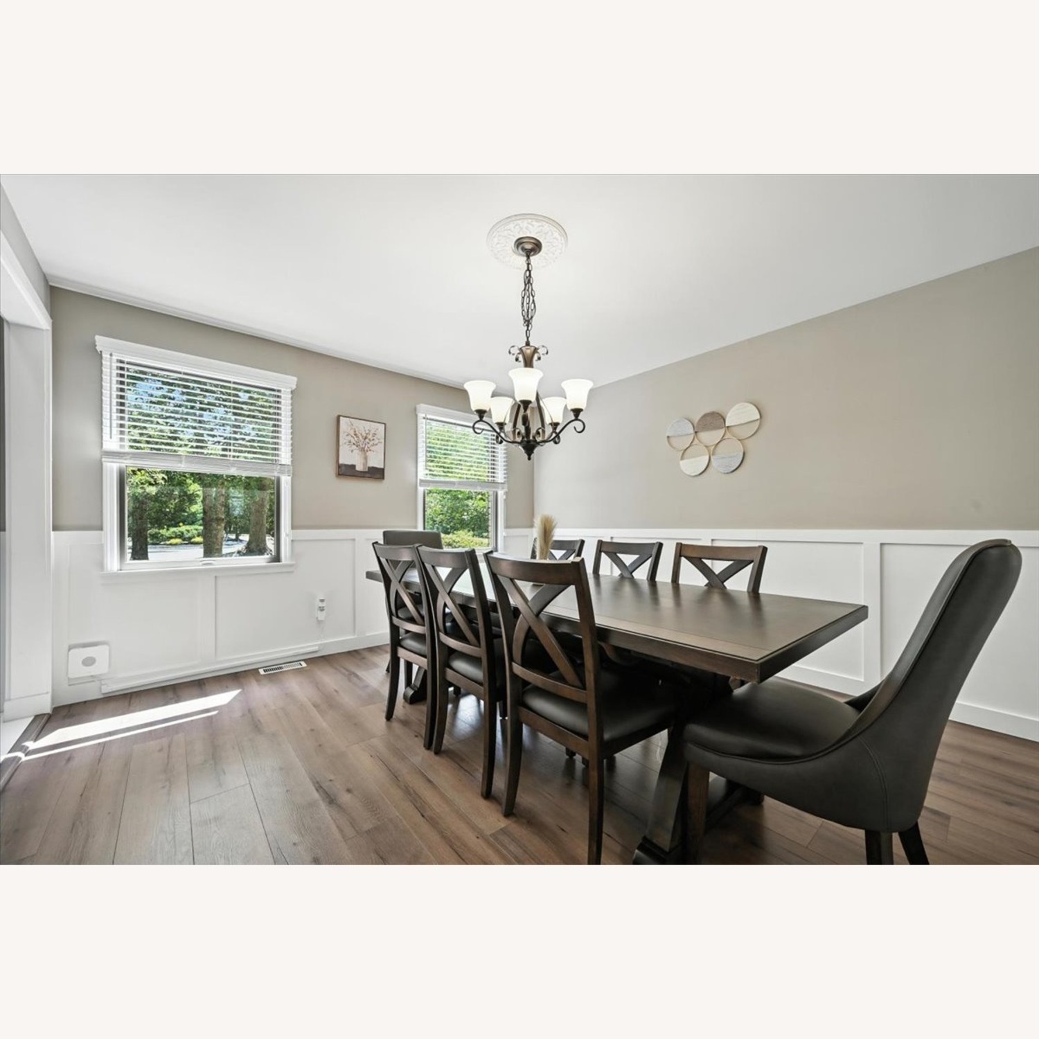 9 PC Brown Dining Table - Expandable - image-1