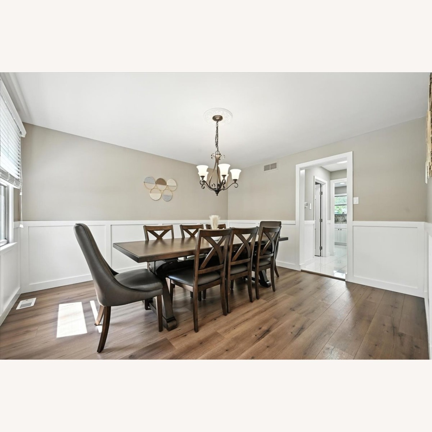 9 PC Brown Dining Table - Expandable - image-2