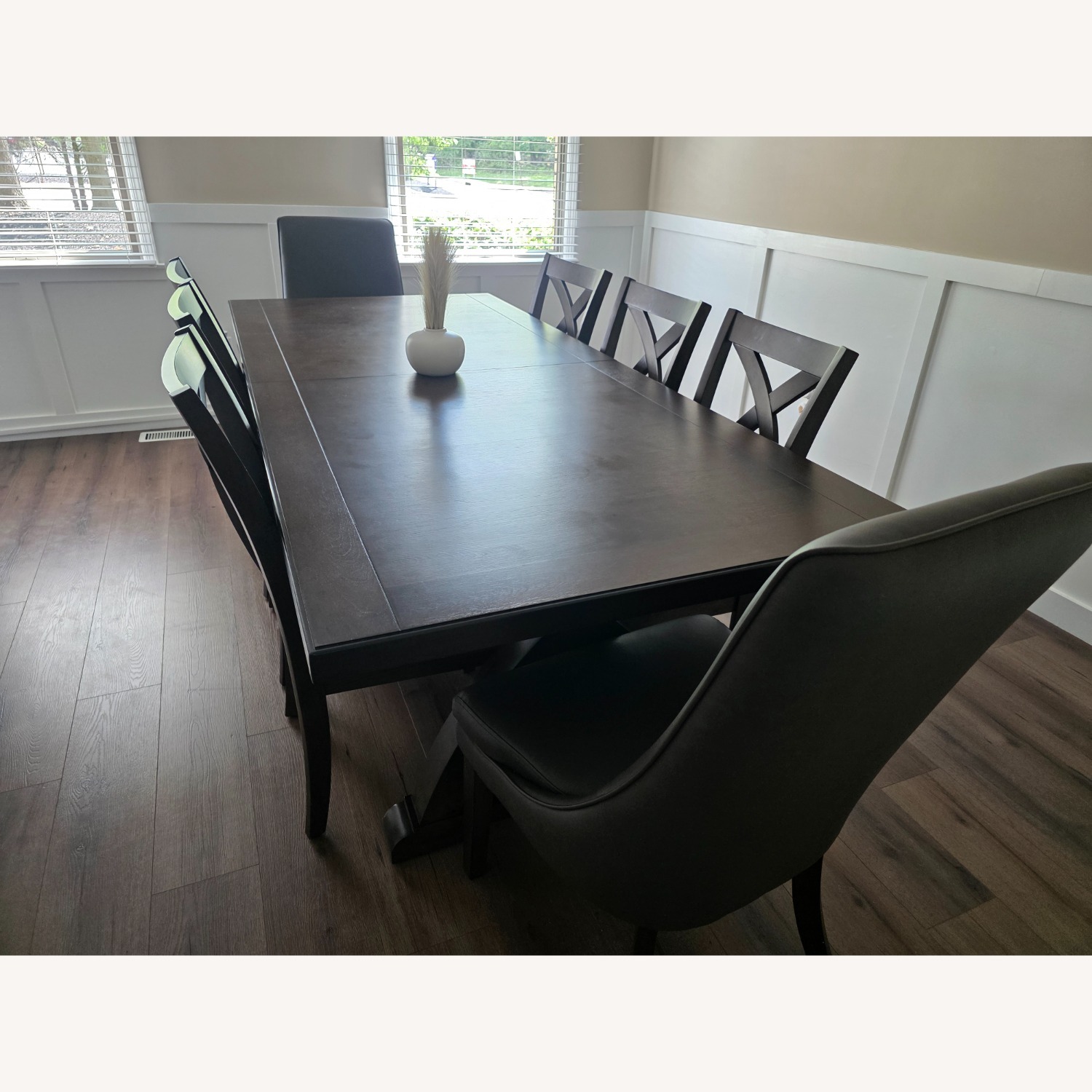 9 PC Brown Dining Table - Expandable - image-3