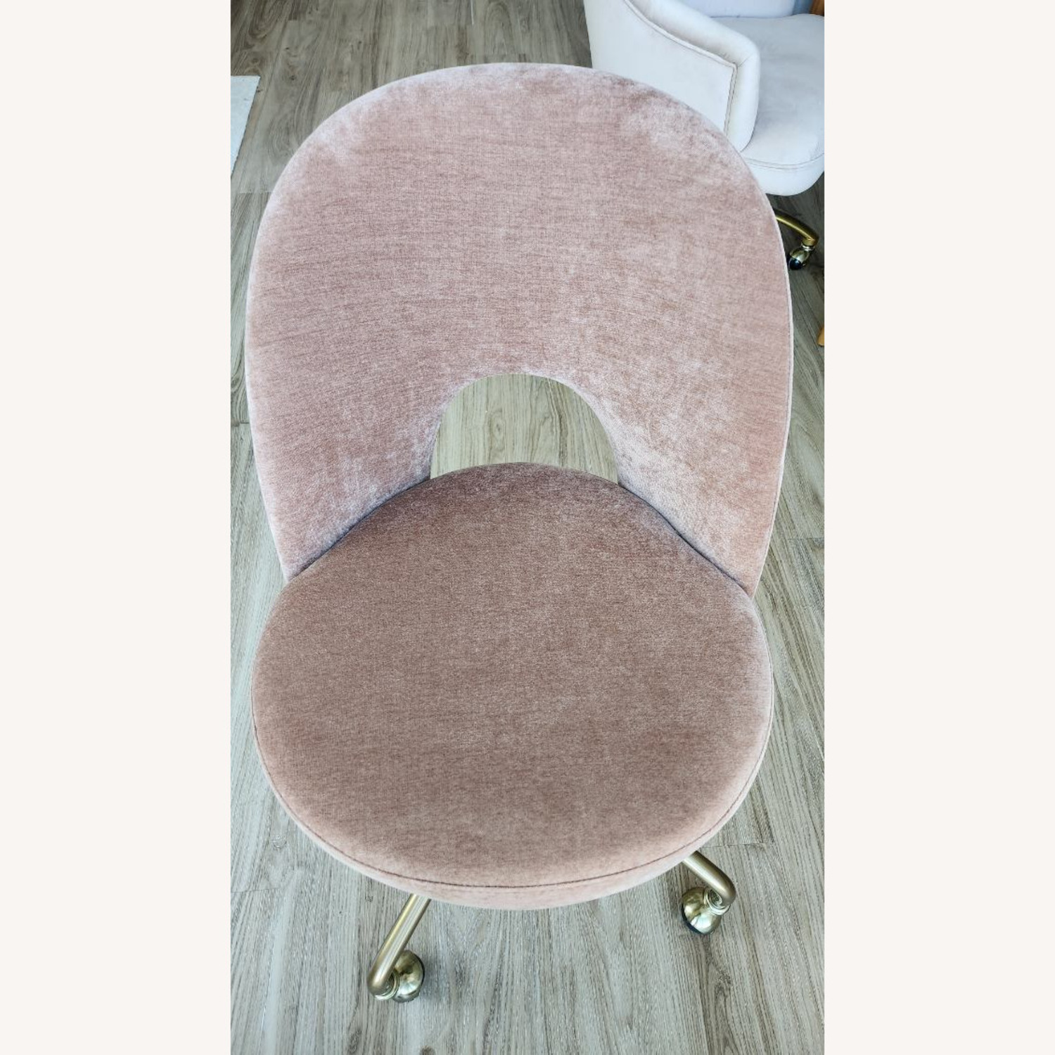 Pottery Barn Velvet Andie Swivel Desk Chair - image-2