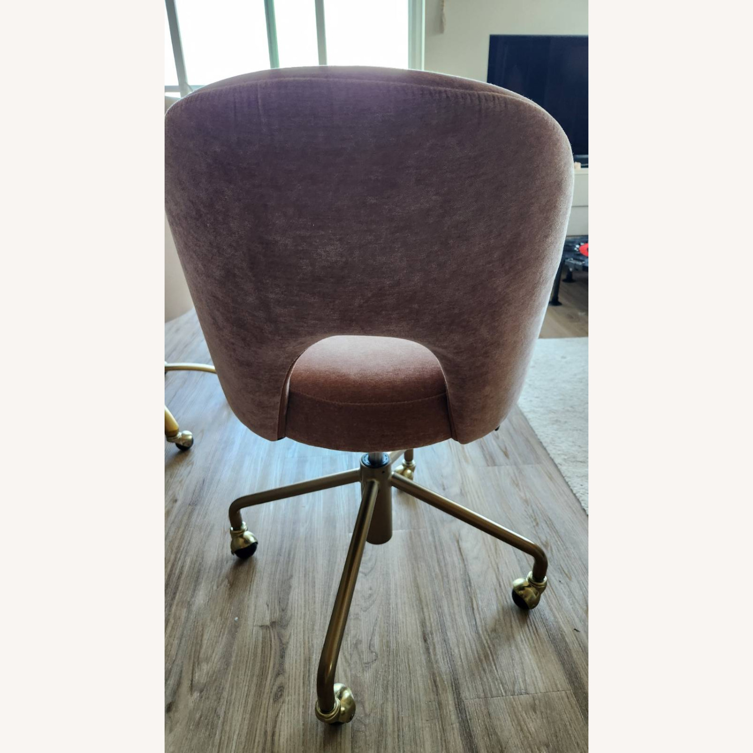 Pottery Barn Velvet Andie Swivel Desk Chair - image-5