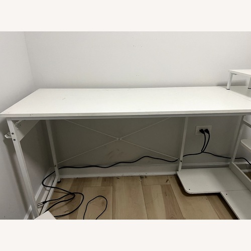 Used White L Shape Desk for sale on AptDeco