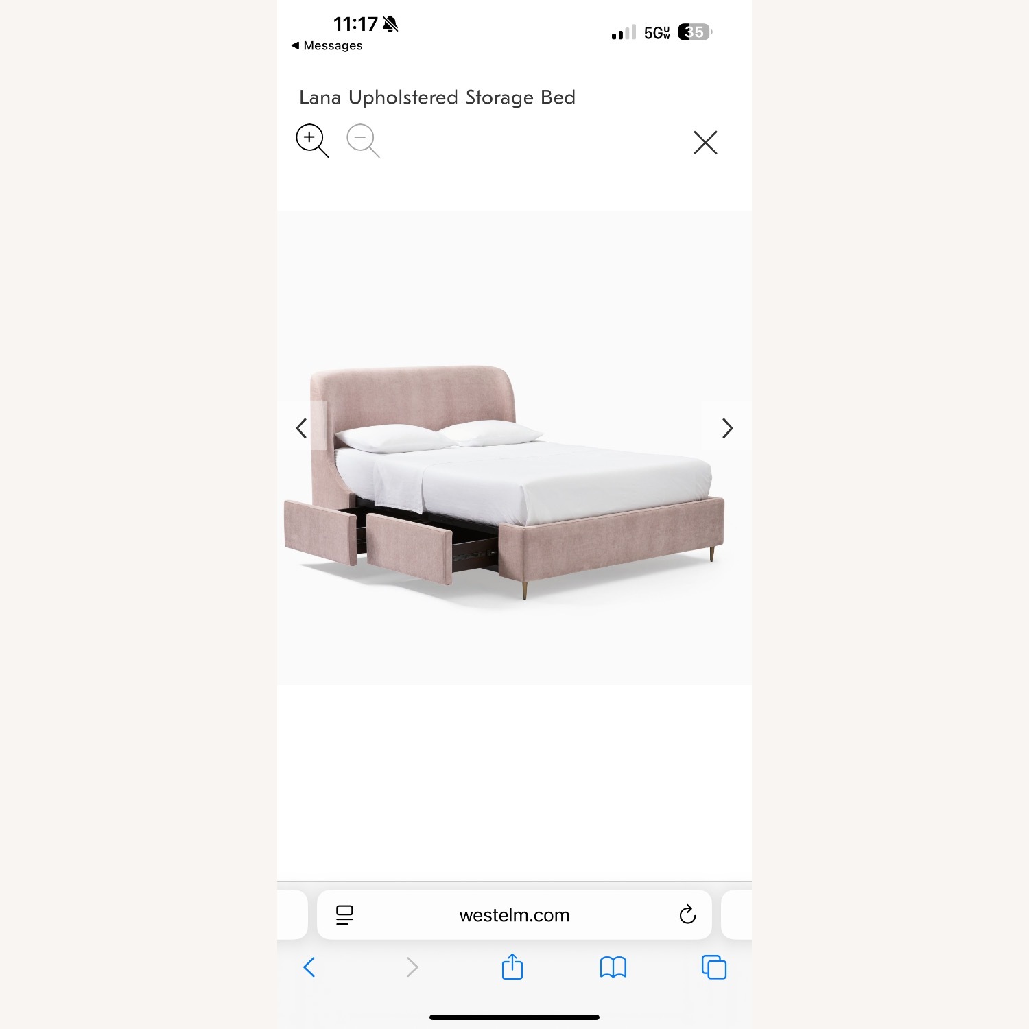 West Elm Lana Upholstered Storage Bed - image-1