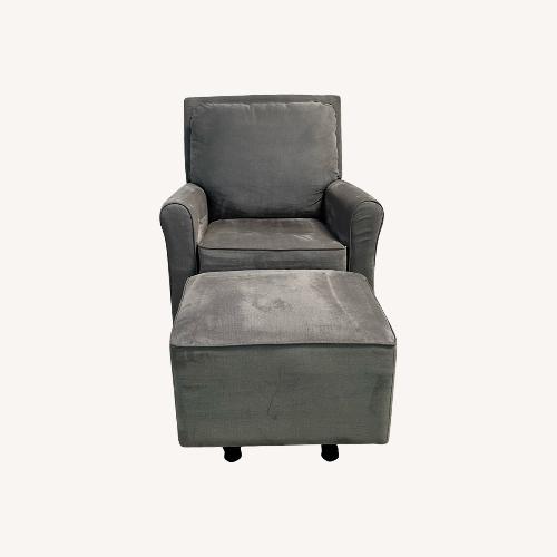 Used Abbyson Shiloh Fabric Gliding Chair and Ottoman for sale on AptDeco