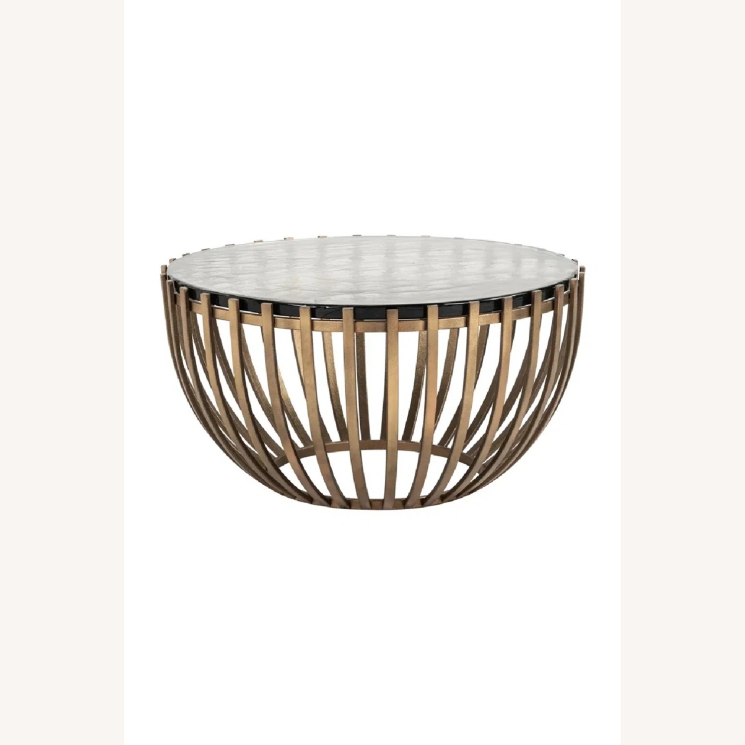 Modern Wood/Metal Circle Coffee Table - image-4