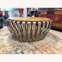 Modern Wood/Metal Circle Coffee Table
